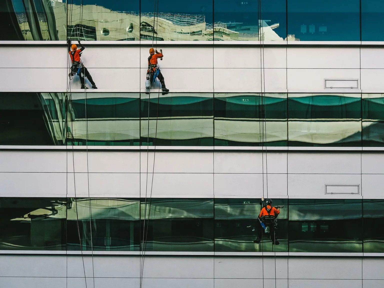 Abseil Window Cleaning by City Contract Cleaners in Derry and the North West